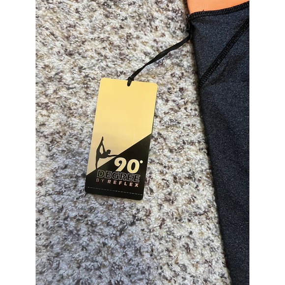 90 Degree by Reflex New  Women's Charc/ Orange Crop Mesh Leggings Sz XS MSRP $98 - Picture 4 of 5